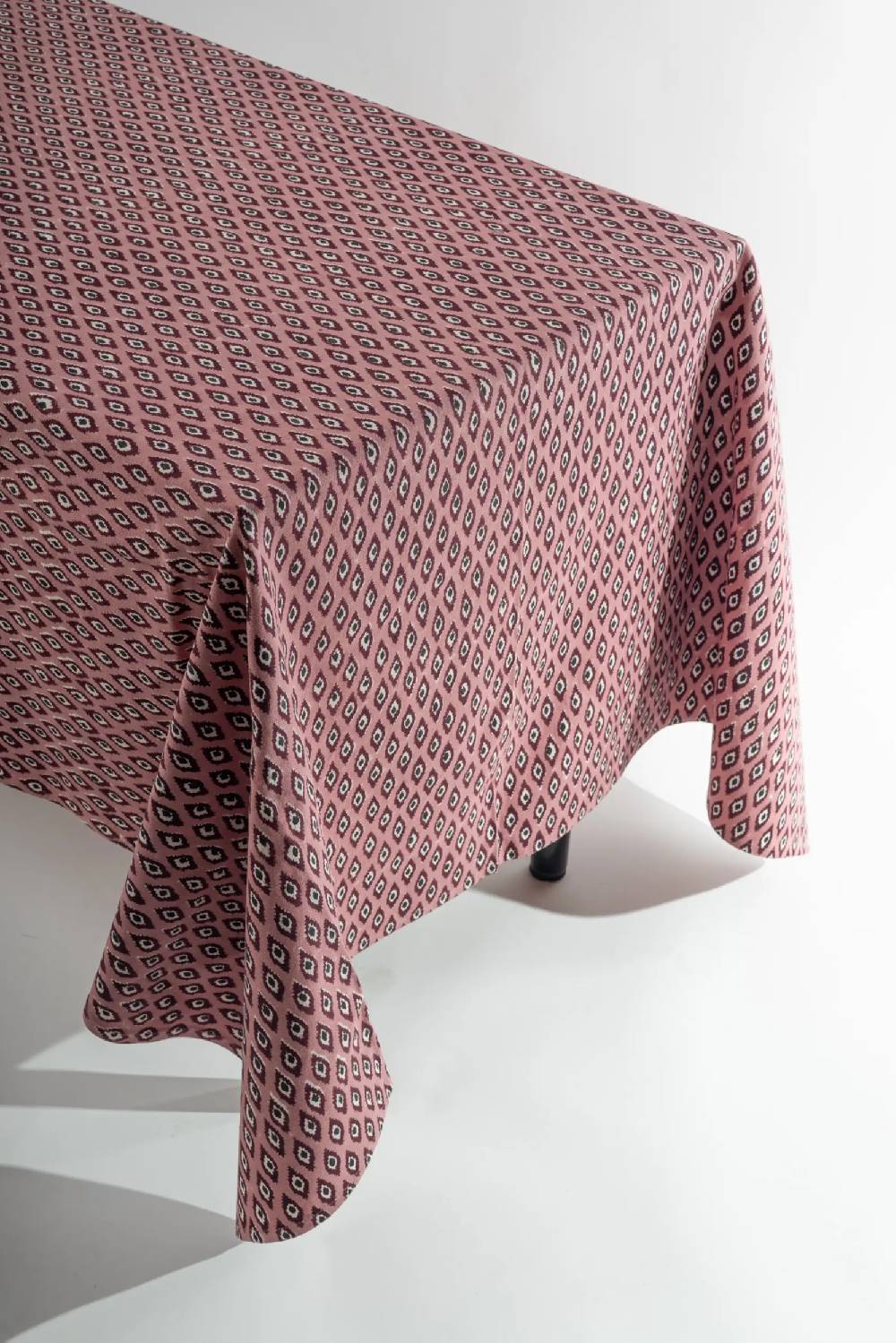 Les Ottomans Handprinted cotton tablecloth IKB01