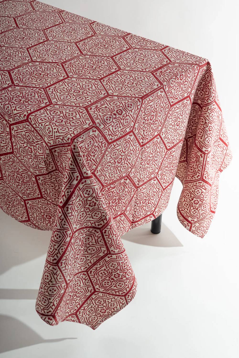 Les Ottomans Handprinted cotton tablecloth IKB05