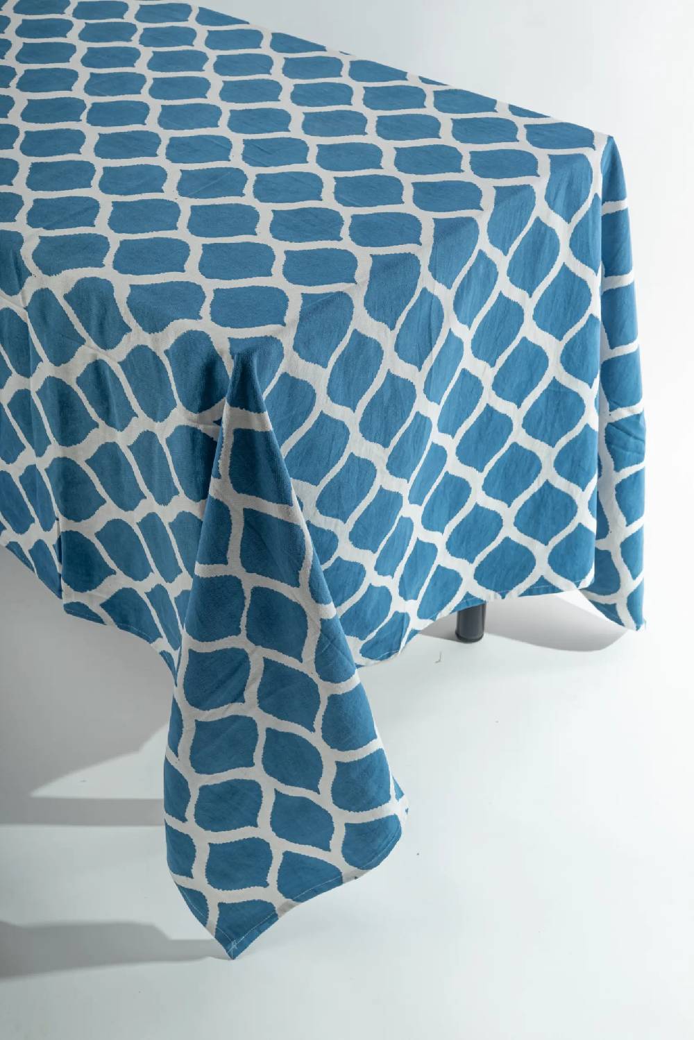 Les Ottomans Handprinted cotton tablecloth IKB16