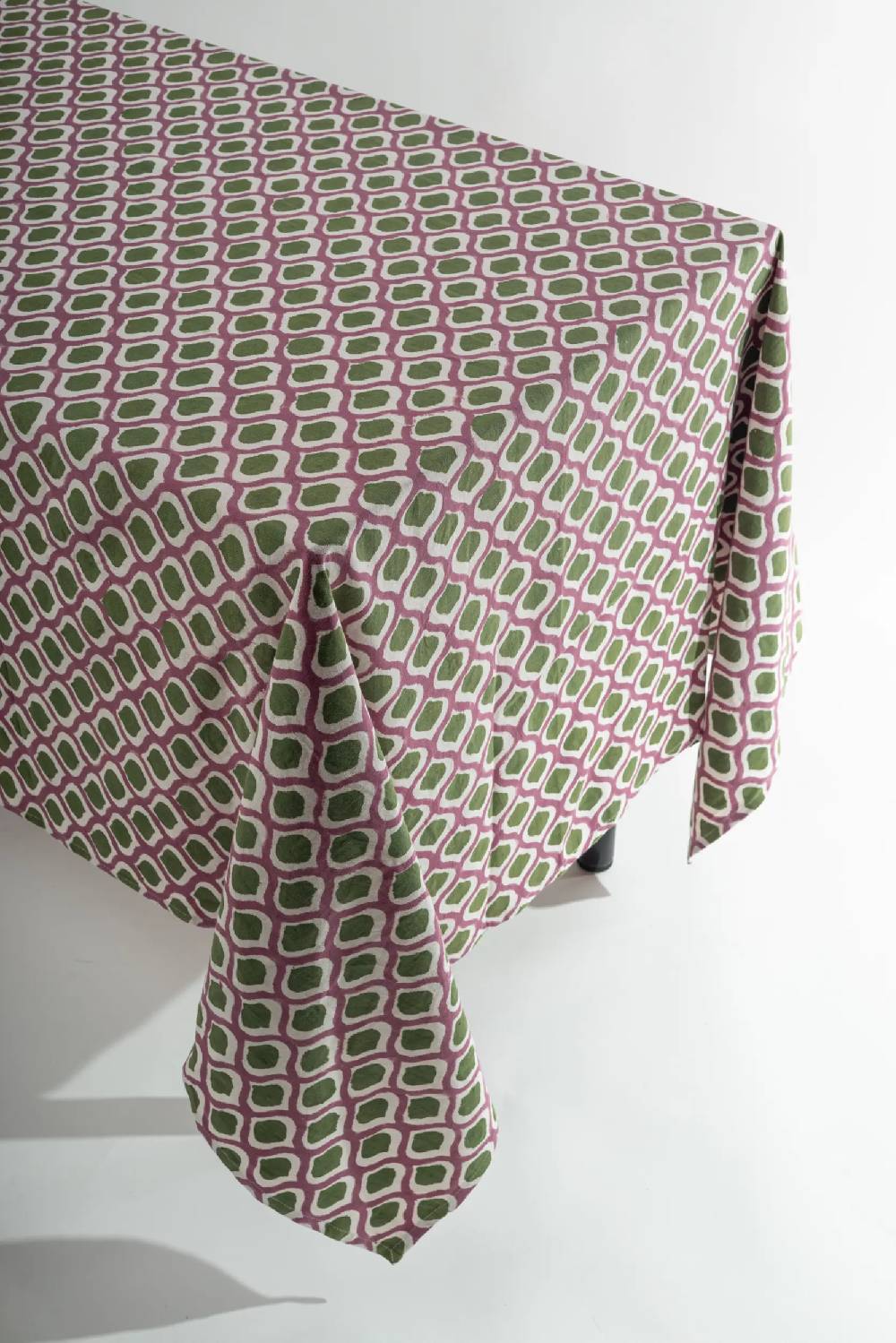 Les Ottomans Handprinted cotton tablecloth IKB25