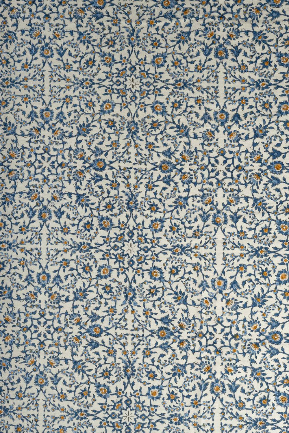 Les Ottomans Handprinted Cotton Tablecloth IKB44