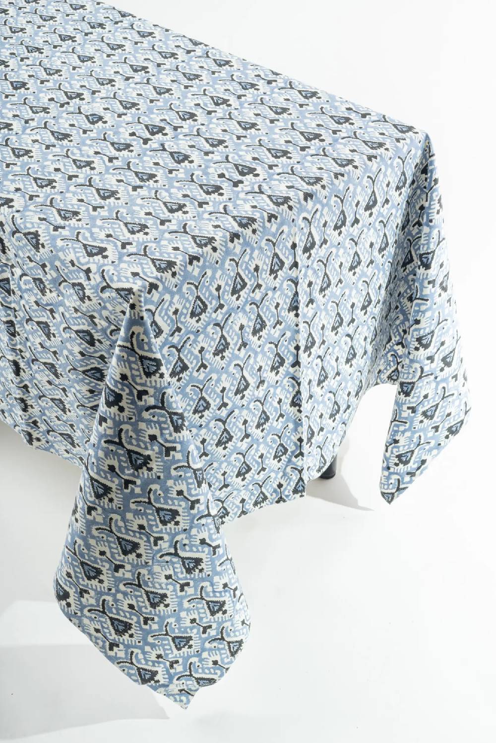 Les Ottomans Handprinted cotton tablecloth IKB50