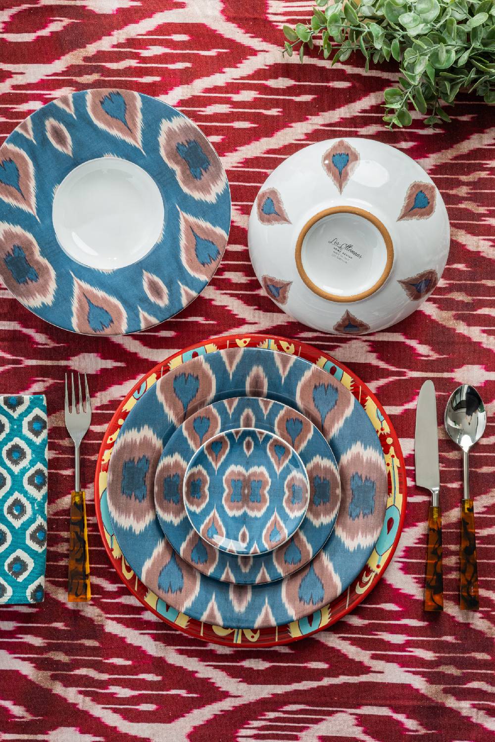 Les Ottomans Ikat Ceramic Bowl