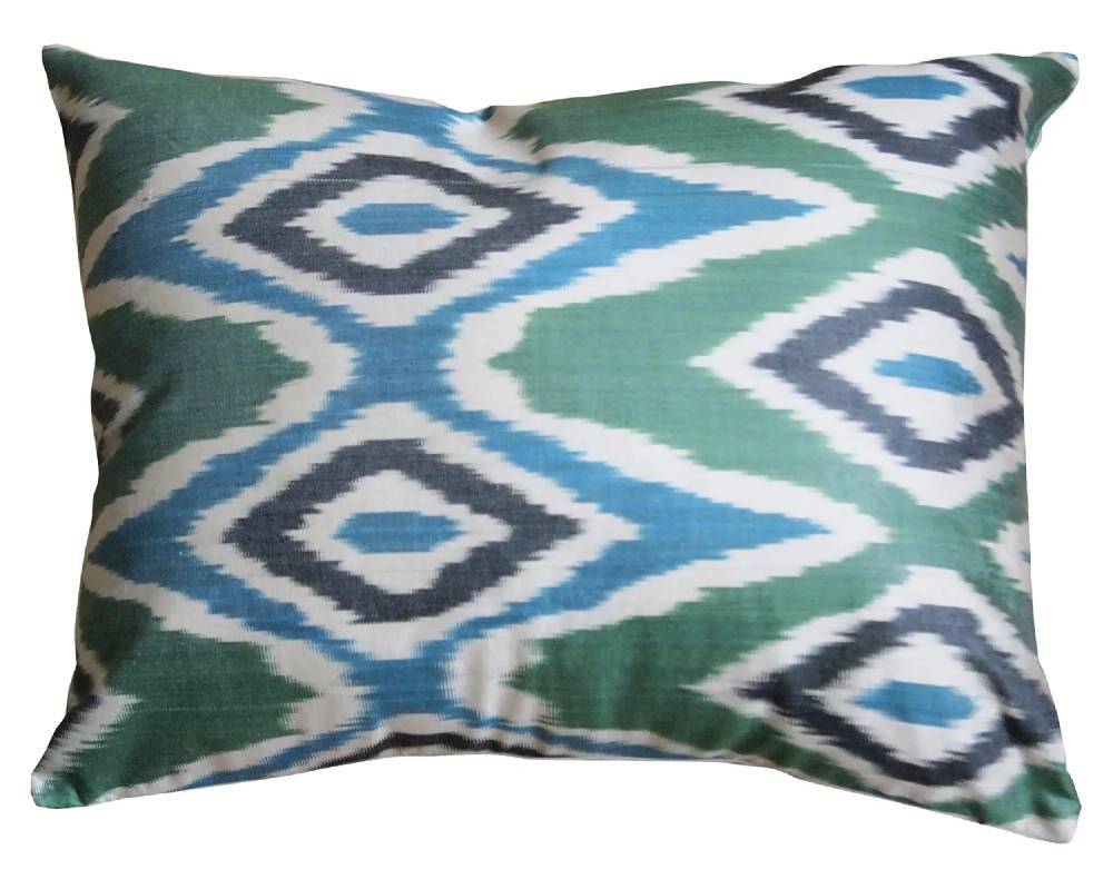 Les Ottomans Ikat silk cushion S102