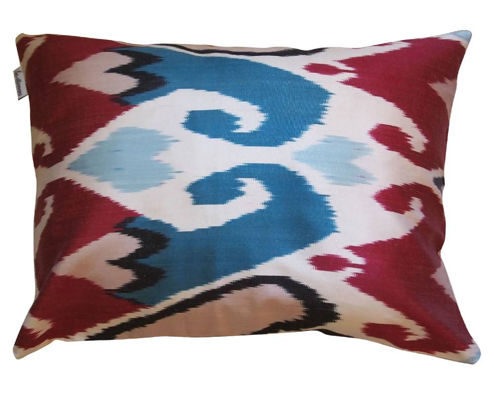 Les Ottomans Ikat silk cushion S170