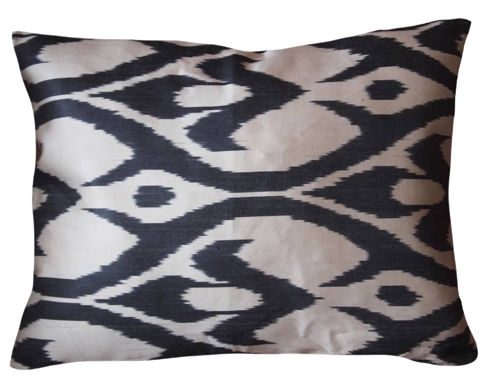 Les Ottomans Ikat silk cushion S197