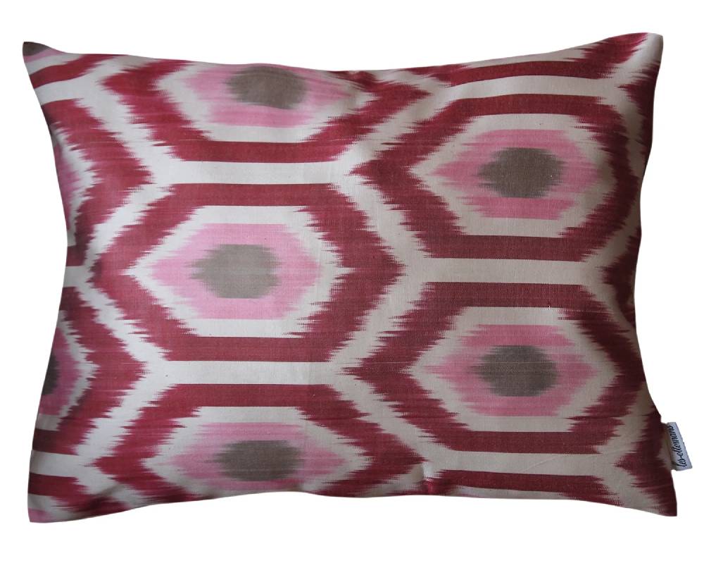 Les Ottomans Ikat silk cushion S198