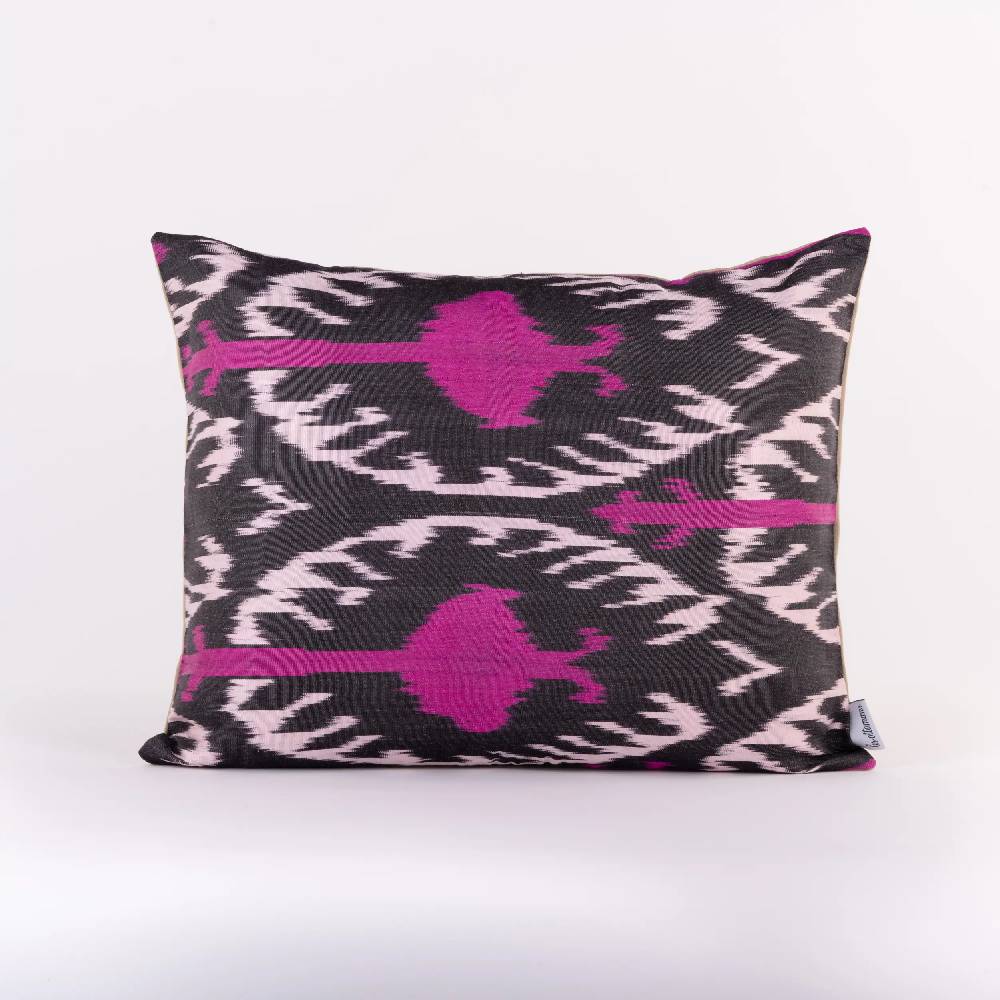 Les Ottomans Ikat silk cushion S232