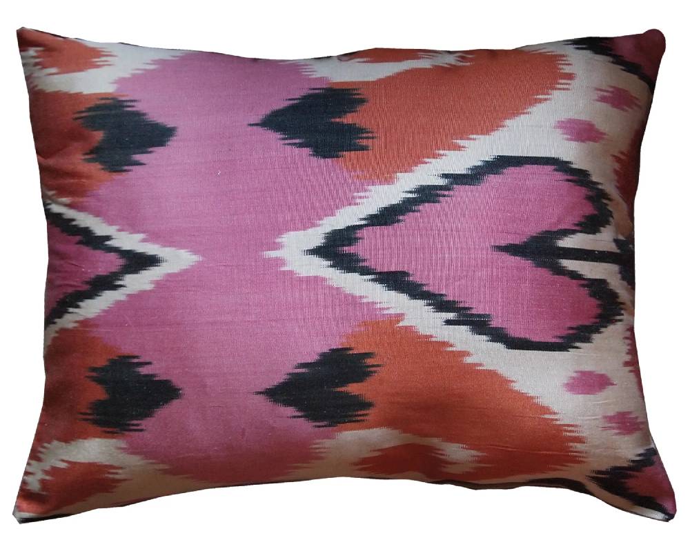Les Ottomans Ikat silk cushion S240