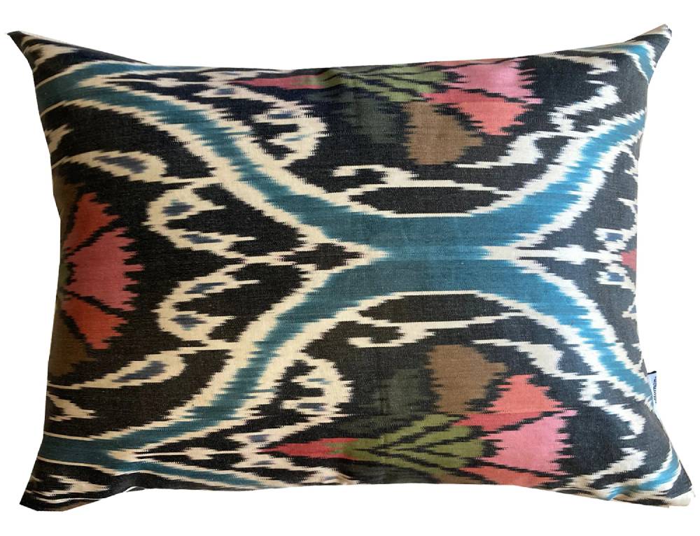 Les Ottomans Ikat silk cushion S287