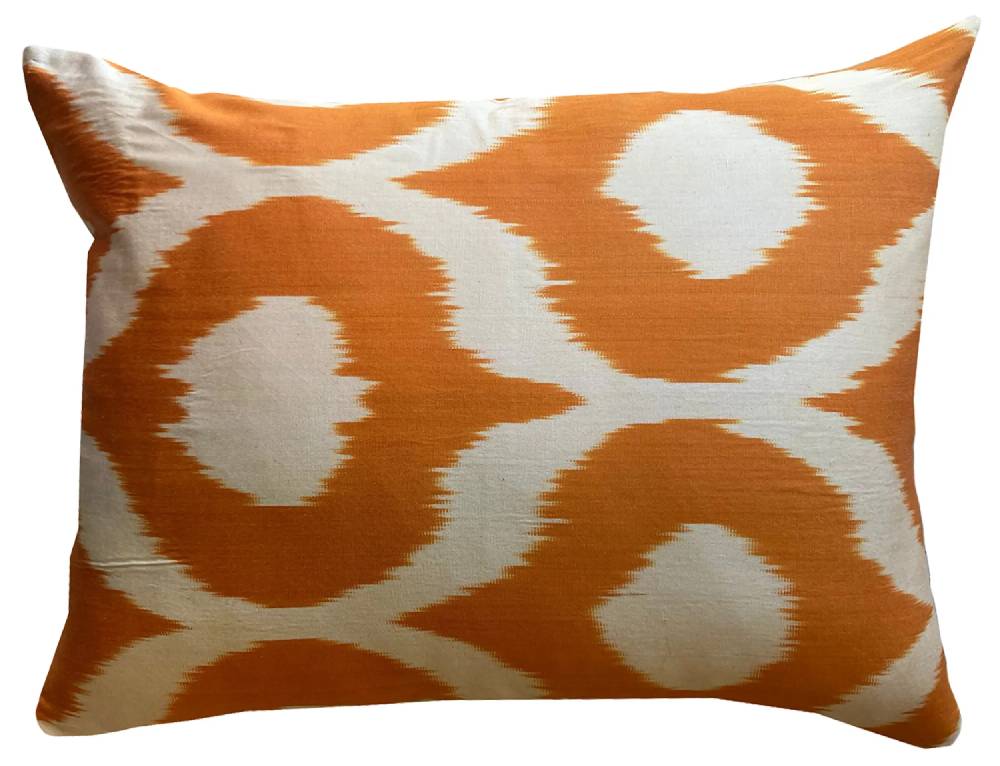 Les Ottomans Ikat silk cushion S291