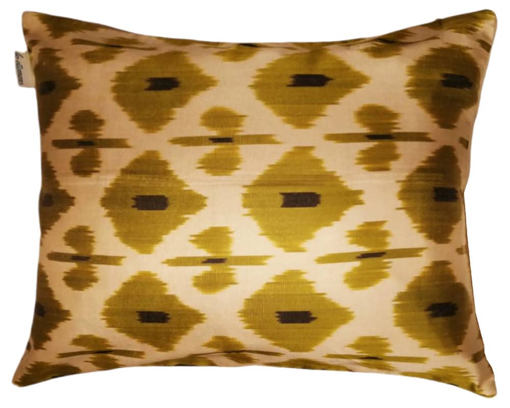 Les Ottomans Ikat silk cushion S313