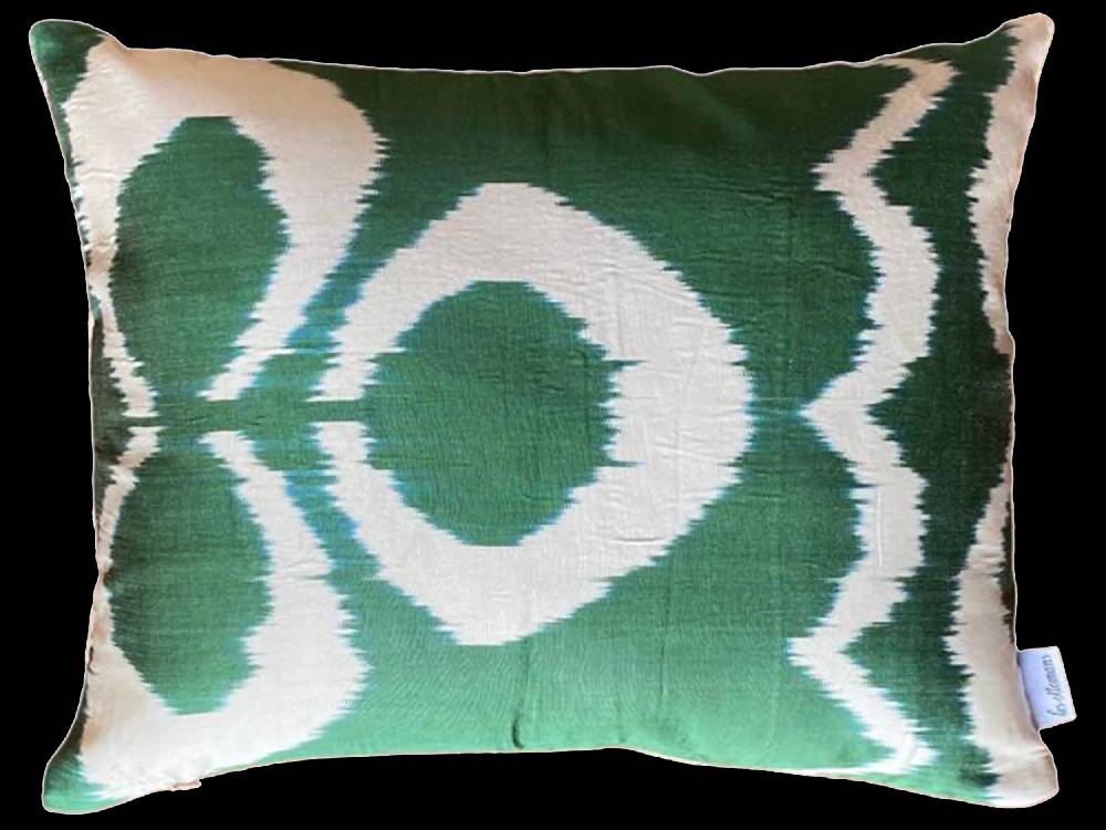 Les Ottomans Ikat silk cushion S339