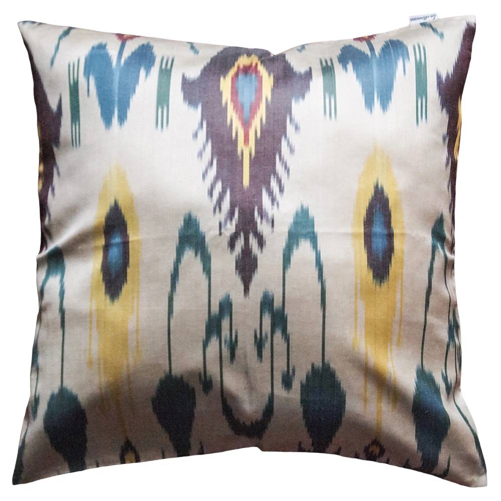 Les Ottomans Ikat silk cushion SI16