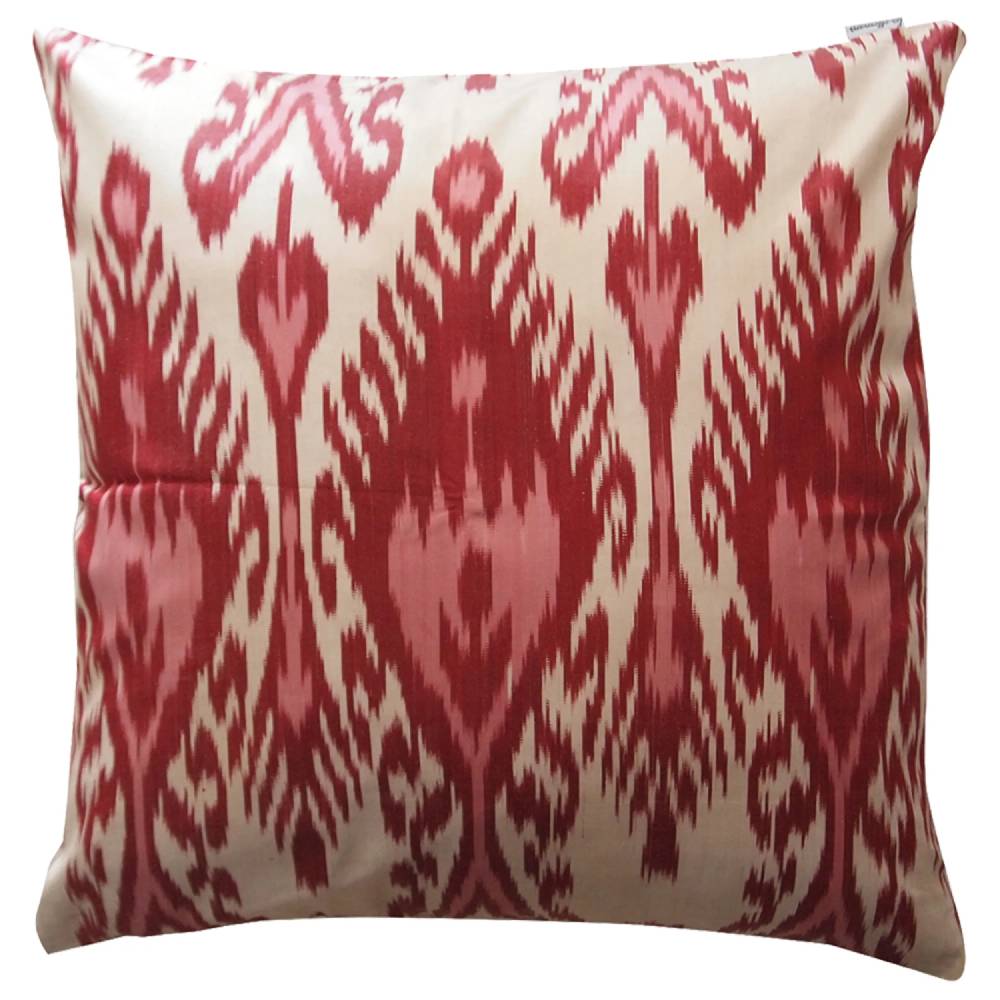 Les Ottomans Ikat silk cushion SI25