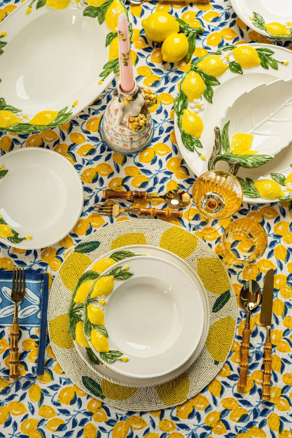 Les Ottomans Lemon Handpainted Ceramic Starter Set