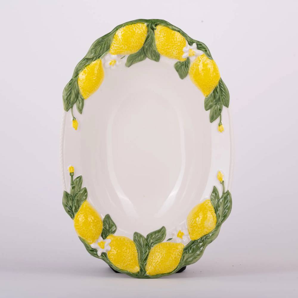 Les Ottomans Lemon handpainted ceramic tray