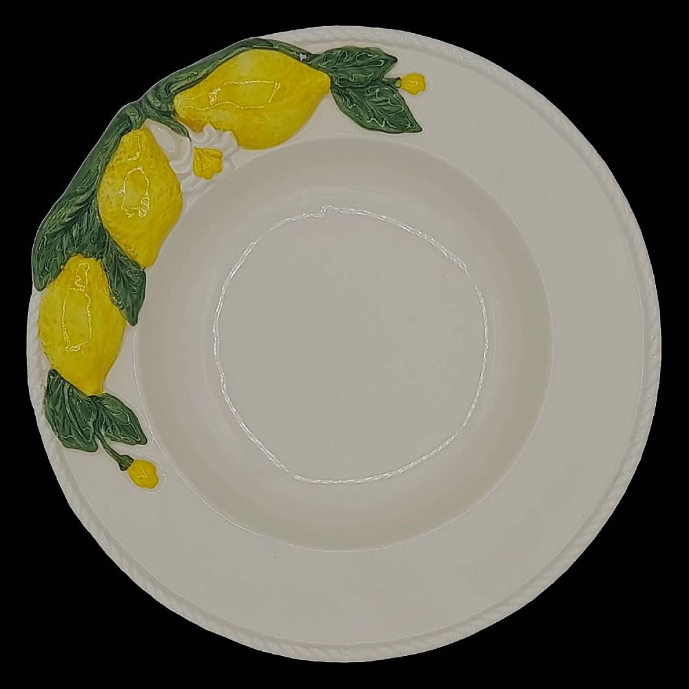 Les Ottomans Lemon handpanited ceramic pasta bowl