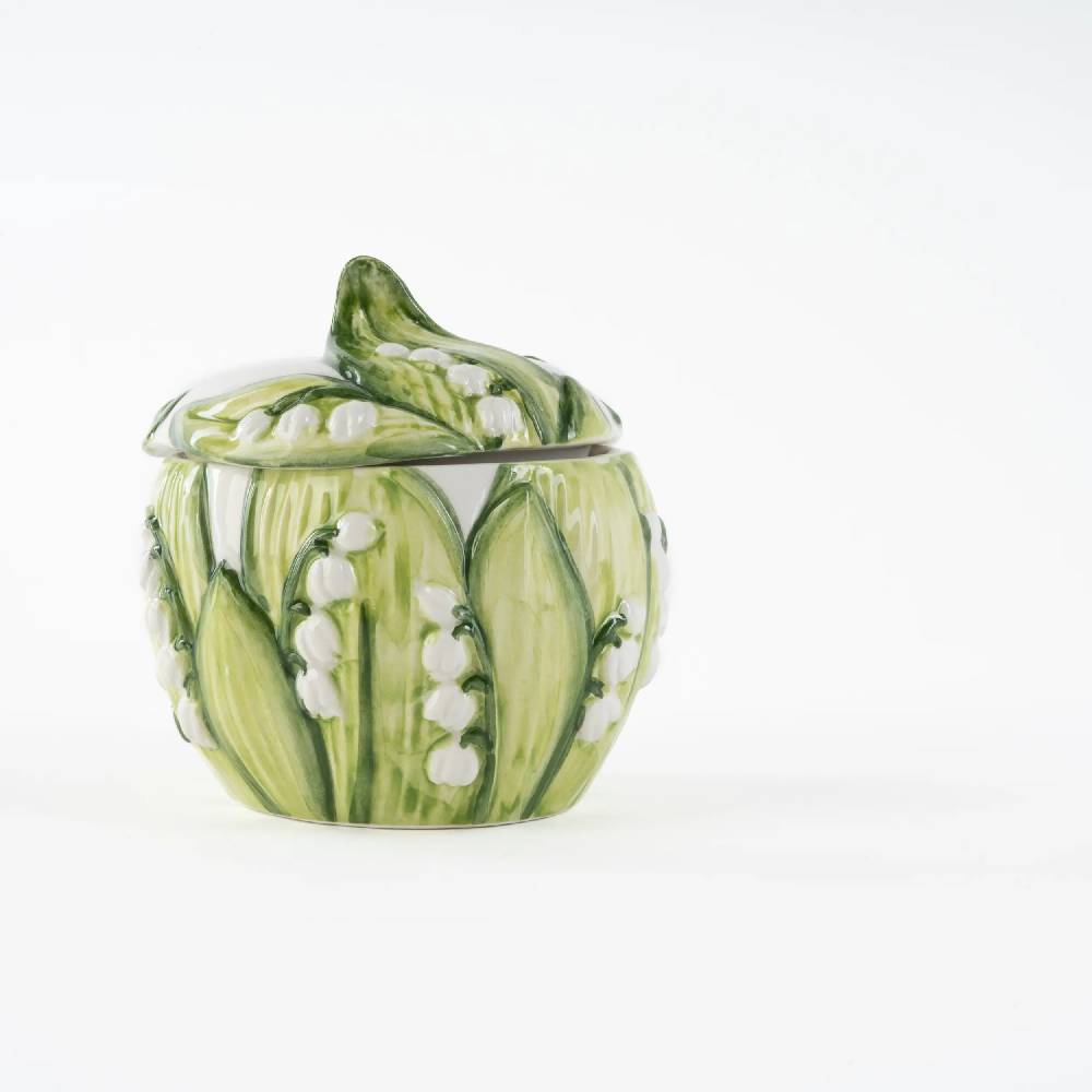 Les Ottomans Lilly of the valley ceramic sugar pot