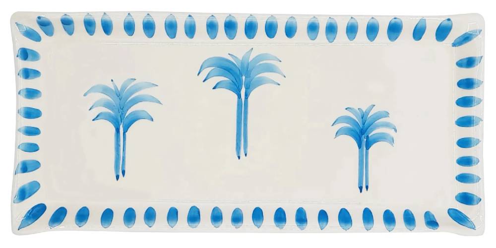 Les Ottomans Palm handpainted ceramic big tray