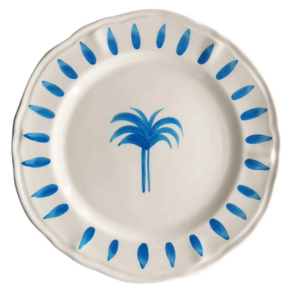 Les Ottomans Palm handpainted ceramic dinner plate