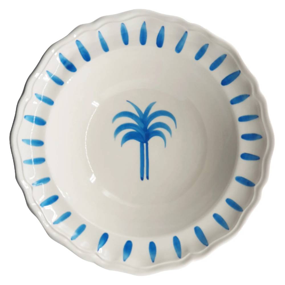 Les Ottomans Palm handpainted ceramic salad bowl