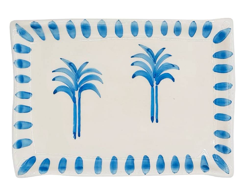 Les Ottomans Palm handpainted ceramic small tray
