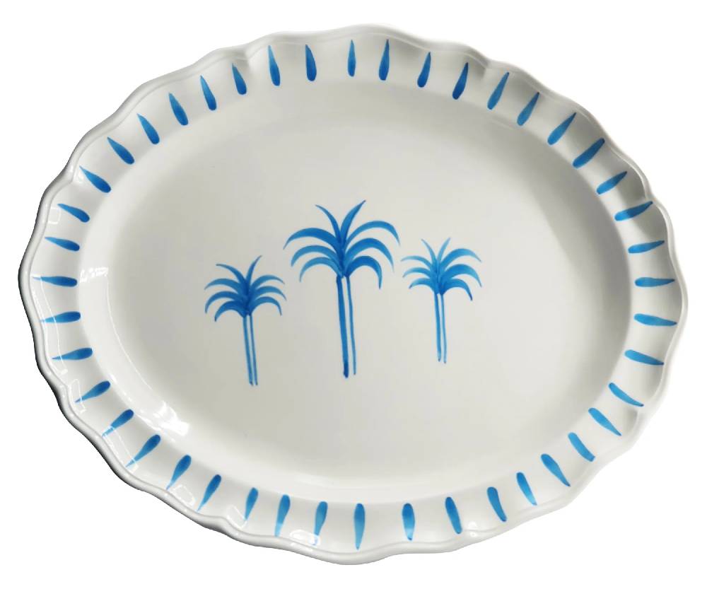 Les Ottomans Palm handpainted ceramic tray