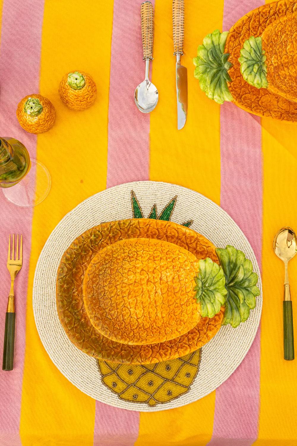 Les Ottomans Set Of Two Beaded Placemats TJB01