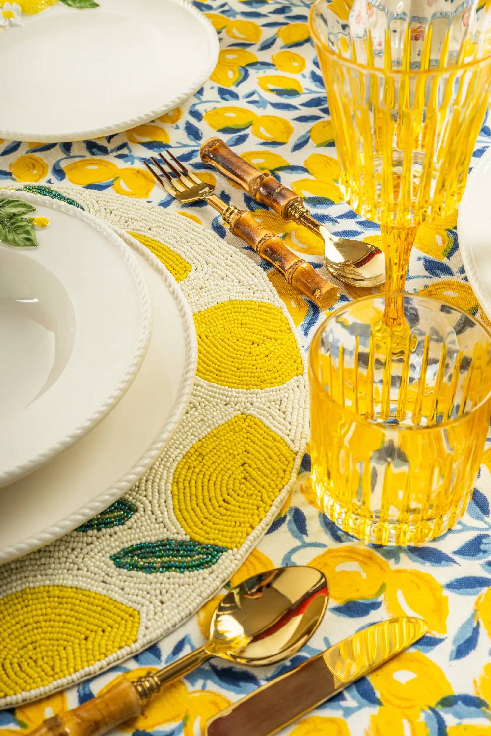 Les Ottomans Set Of Two Beaded Placemats TJB14