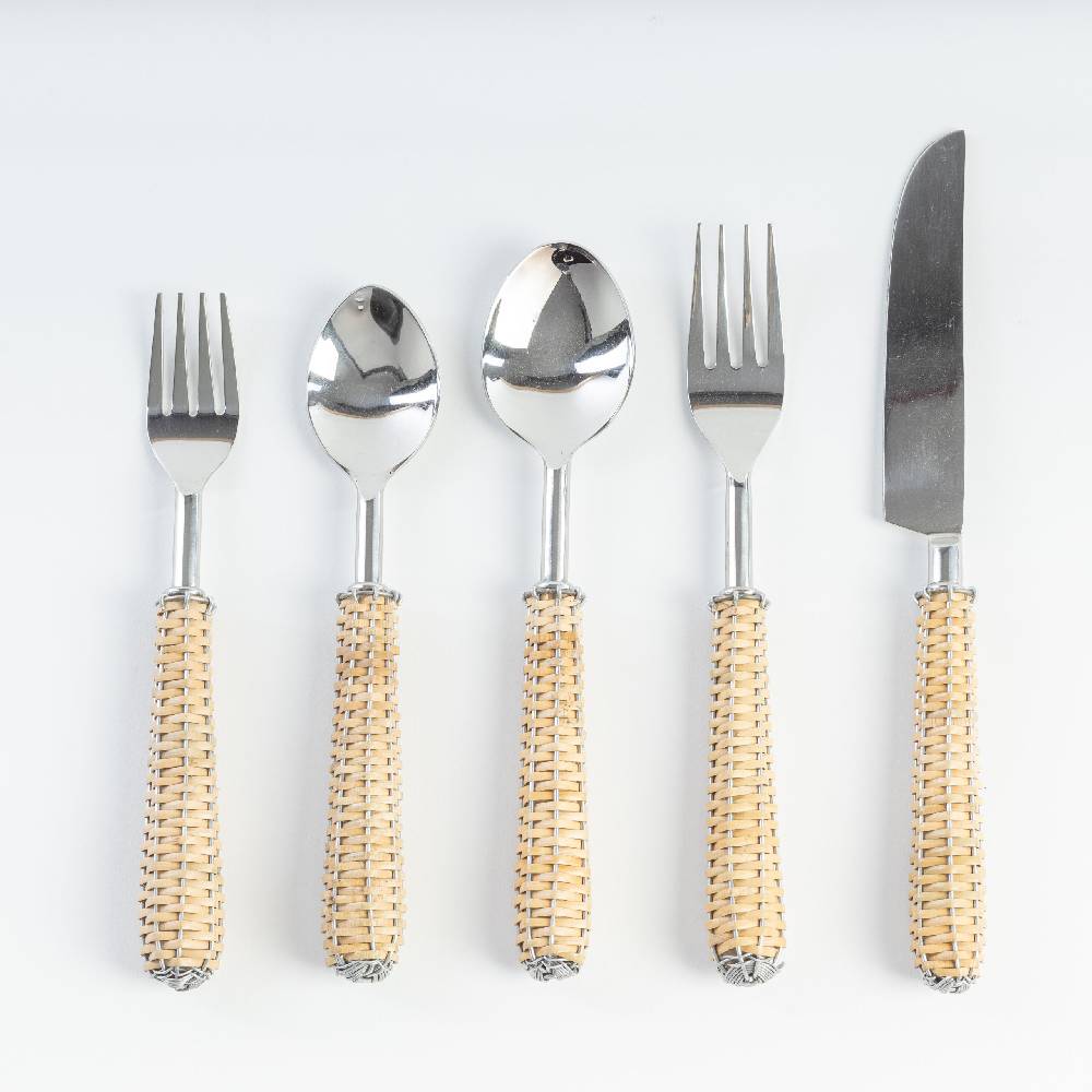 Les Ottomans Set posate RATTAN