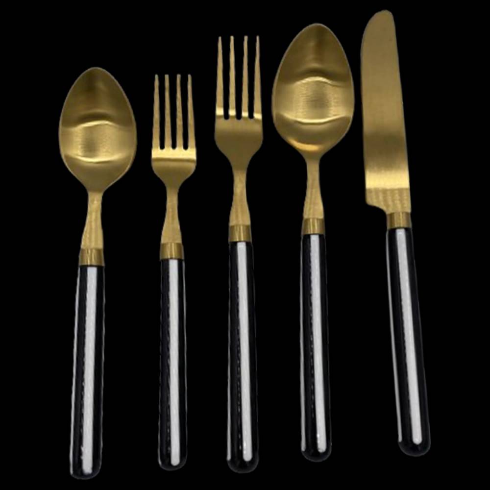 Les Ottomans Set posate STRIPES BLACK