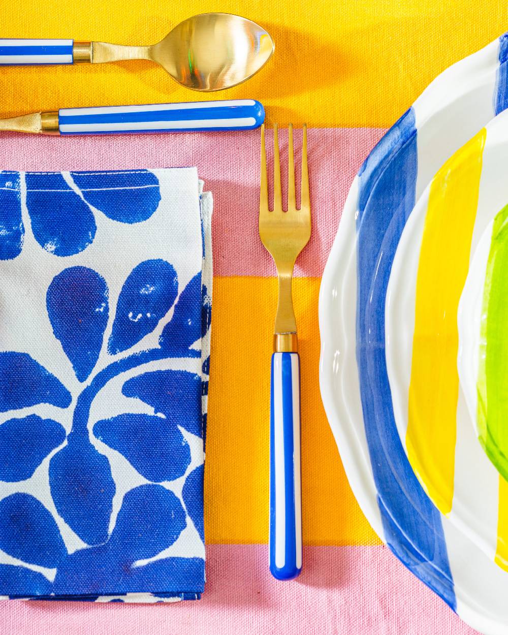 Les Ottomans Set Posate STRIPES BLUE