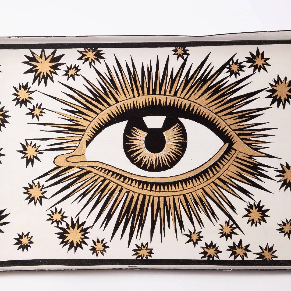 Les Ottomans Vassoio In Ferro Dipinto A Mano EYT04