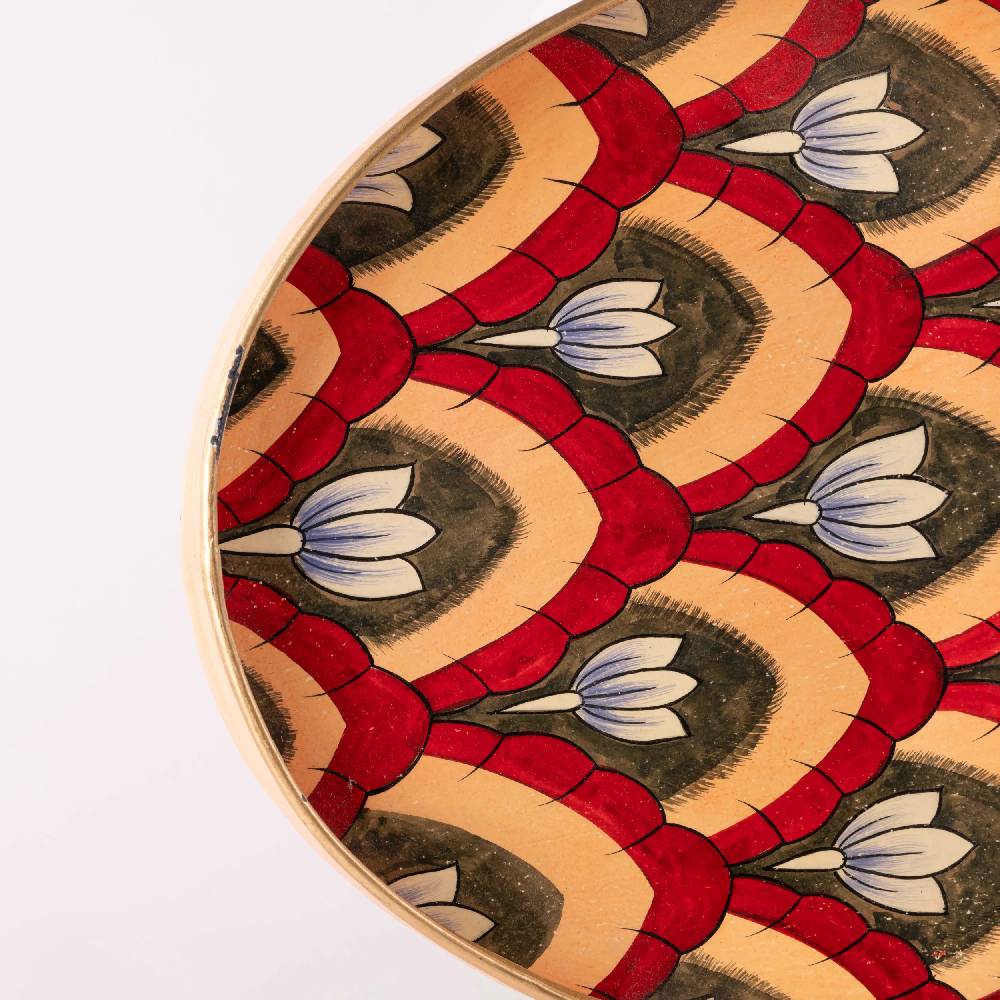 Les Ottomans Vassoio In Ferro Dipinto A Mano IT136