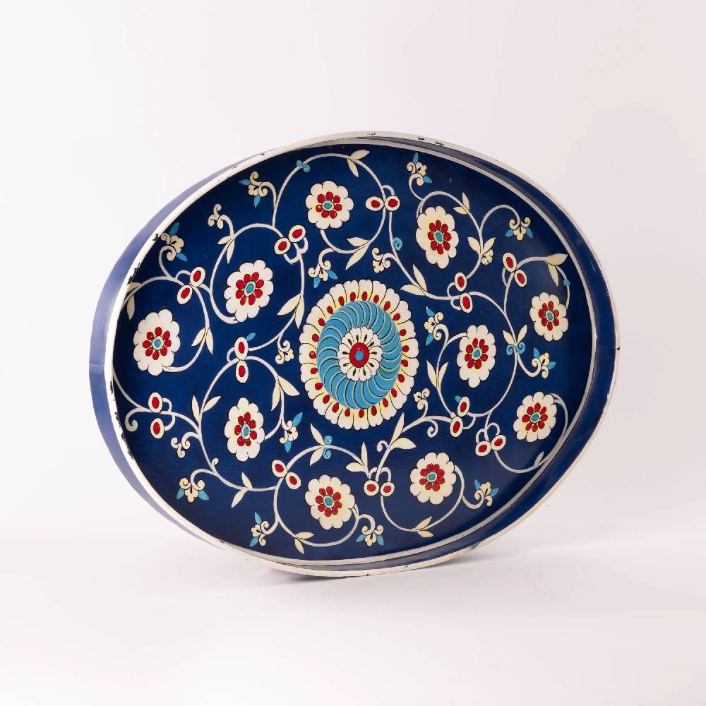 Les Ottomans Vassoio In Ferro Dipinto A Mano IT138