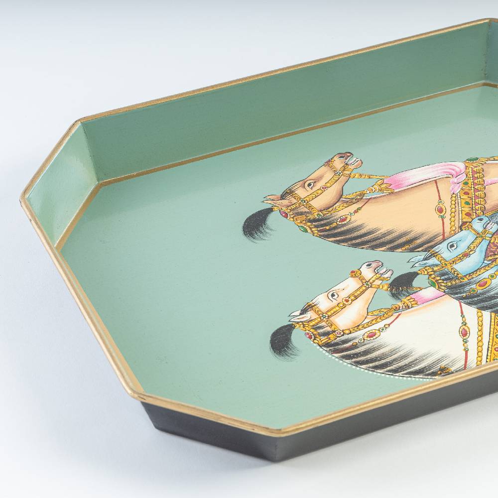 Les Ottomans Vassoio In Ferro Dipinto A Mano IT225