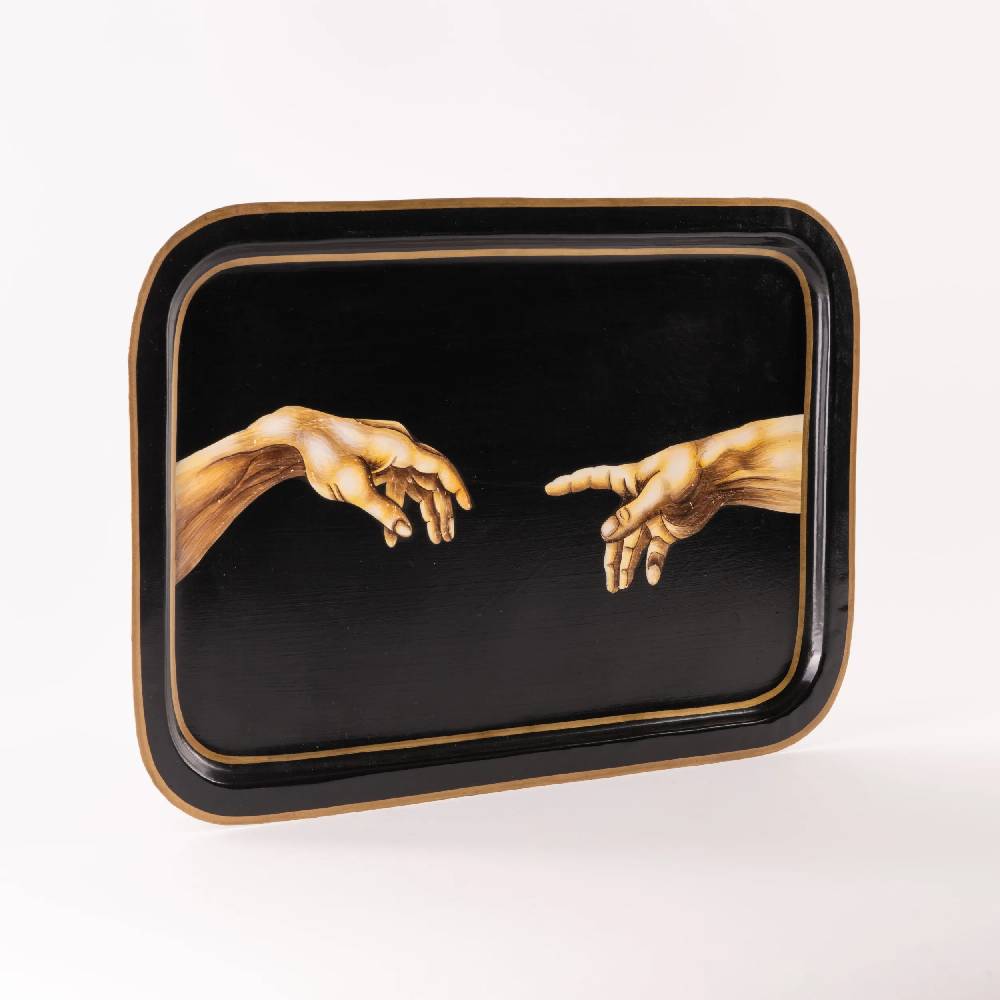 Les Ottomans Vassoio In Ferro Dipinto A Mano ITF05