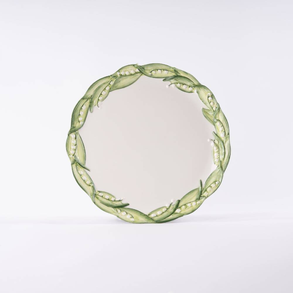Les Ottomans Lilly of the valley handpainted ceramic charger plate