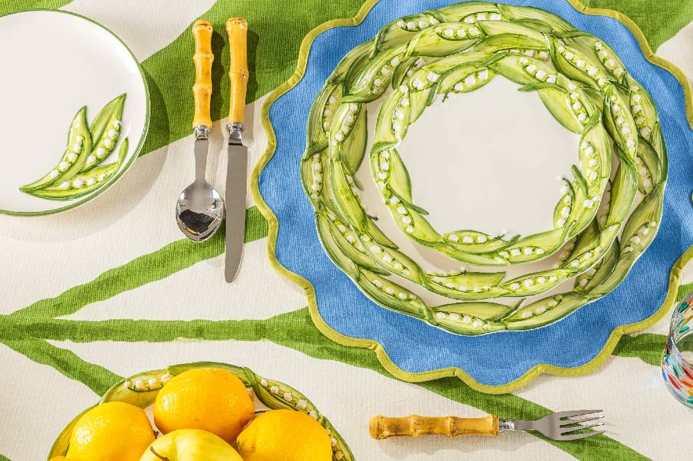 Les Ottomans Lilly Of The Valley Handpainted Ceramic Dessert Plate