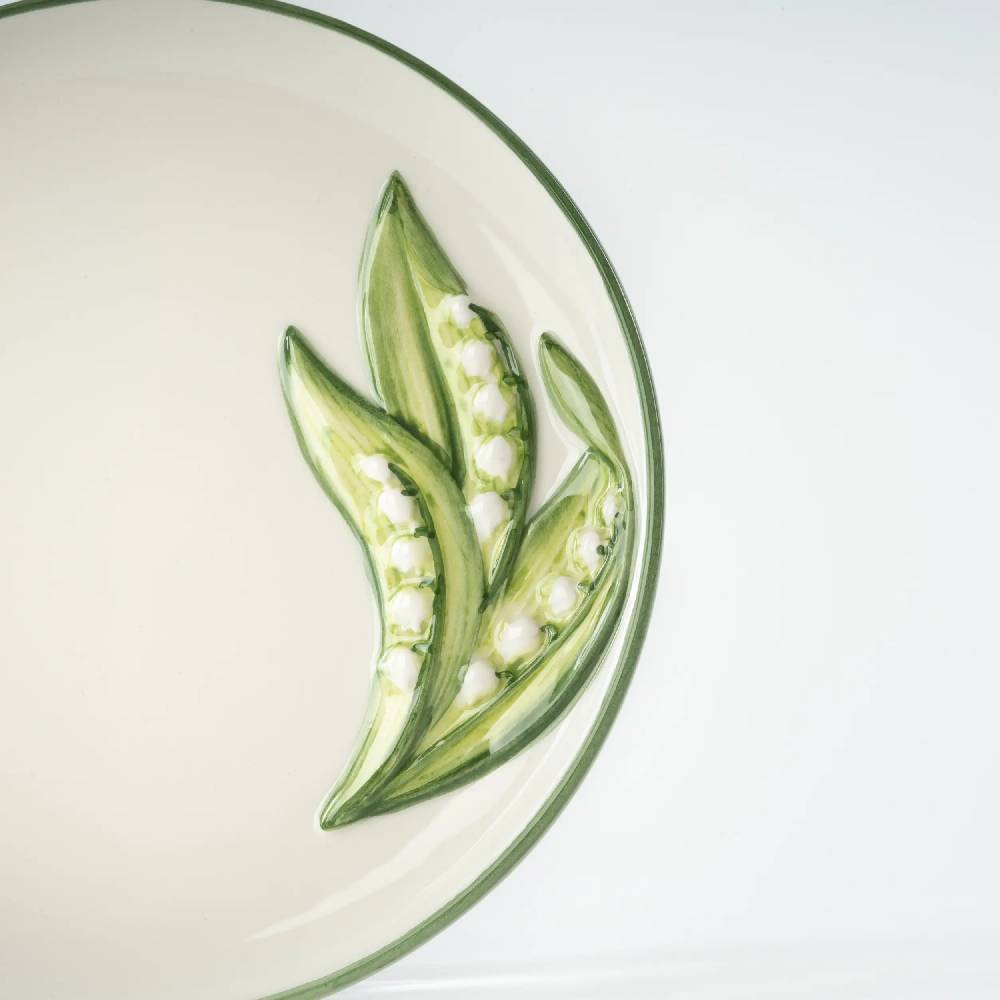 Les Ottomans Lilly Of The Valley Handpainted Ceramic Dessert Plate