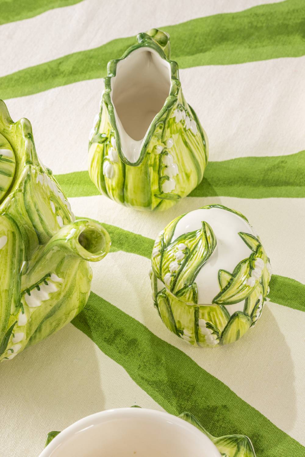 Les Ottomans Lilly Of The Valley Handpainted Ceramic Milk Pot