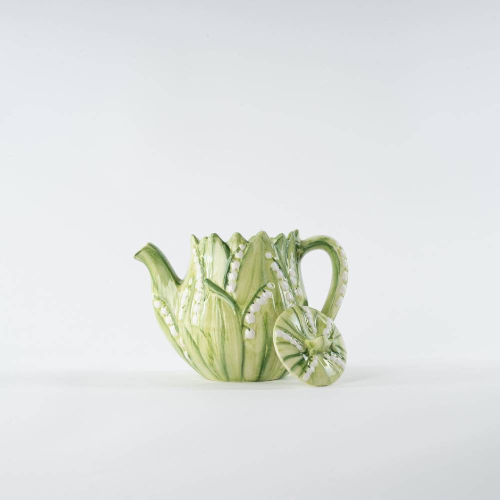Les Ottomans Lilly of the valley handpainted ceramic tea pot