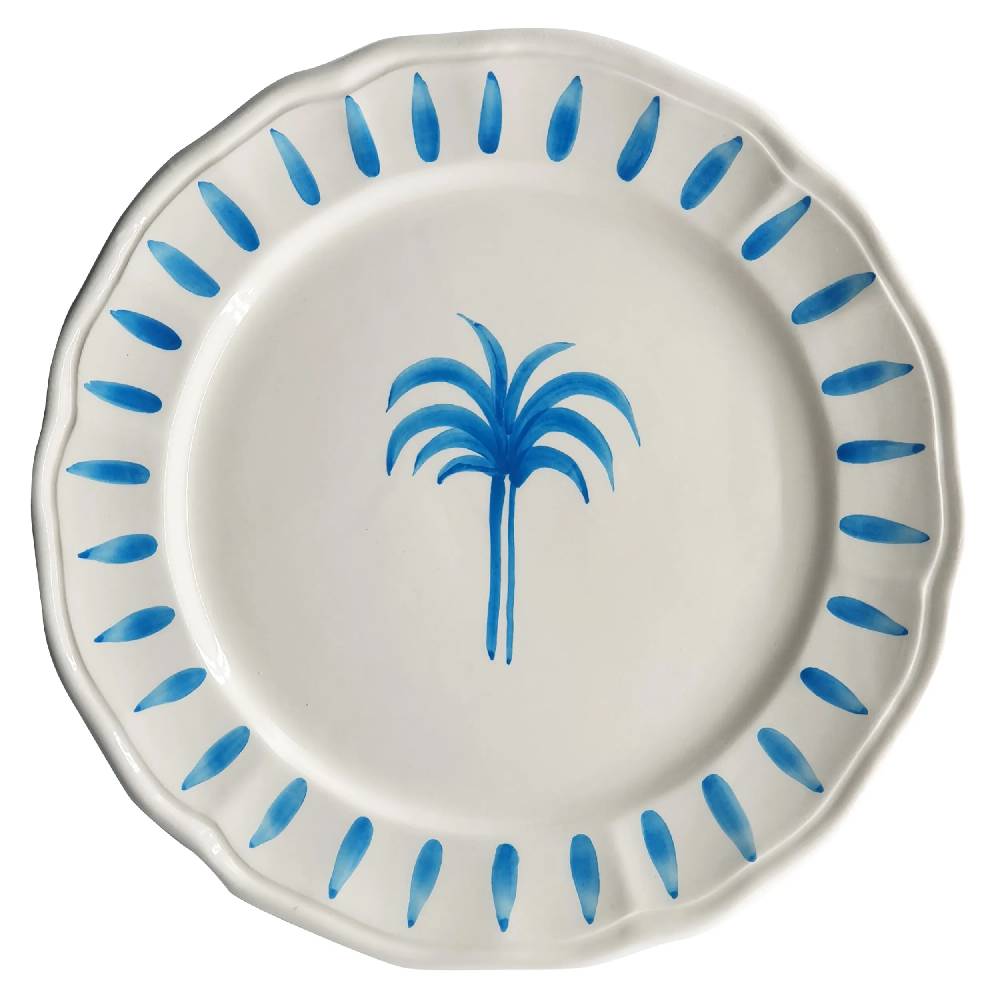 Les Ottomans Palm handpainted ceramic charger plate