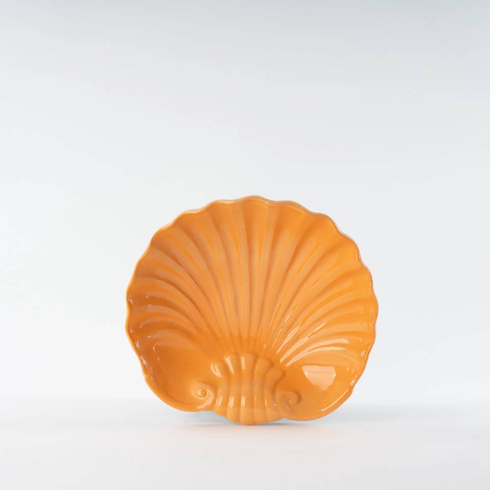 Les Ottomans Shell handpainted ceramic dessert plate