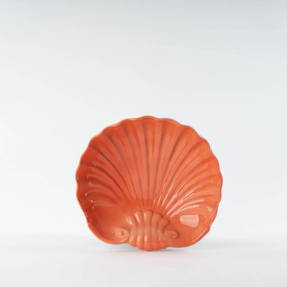 Les Ottomans Shell handpainted ceramic dessert plate