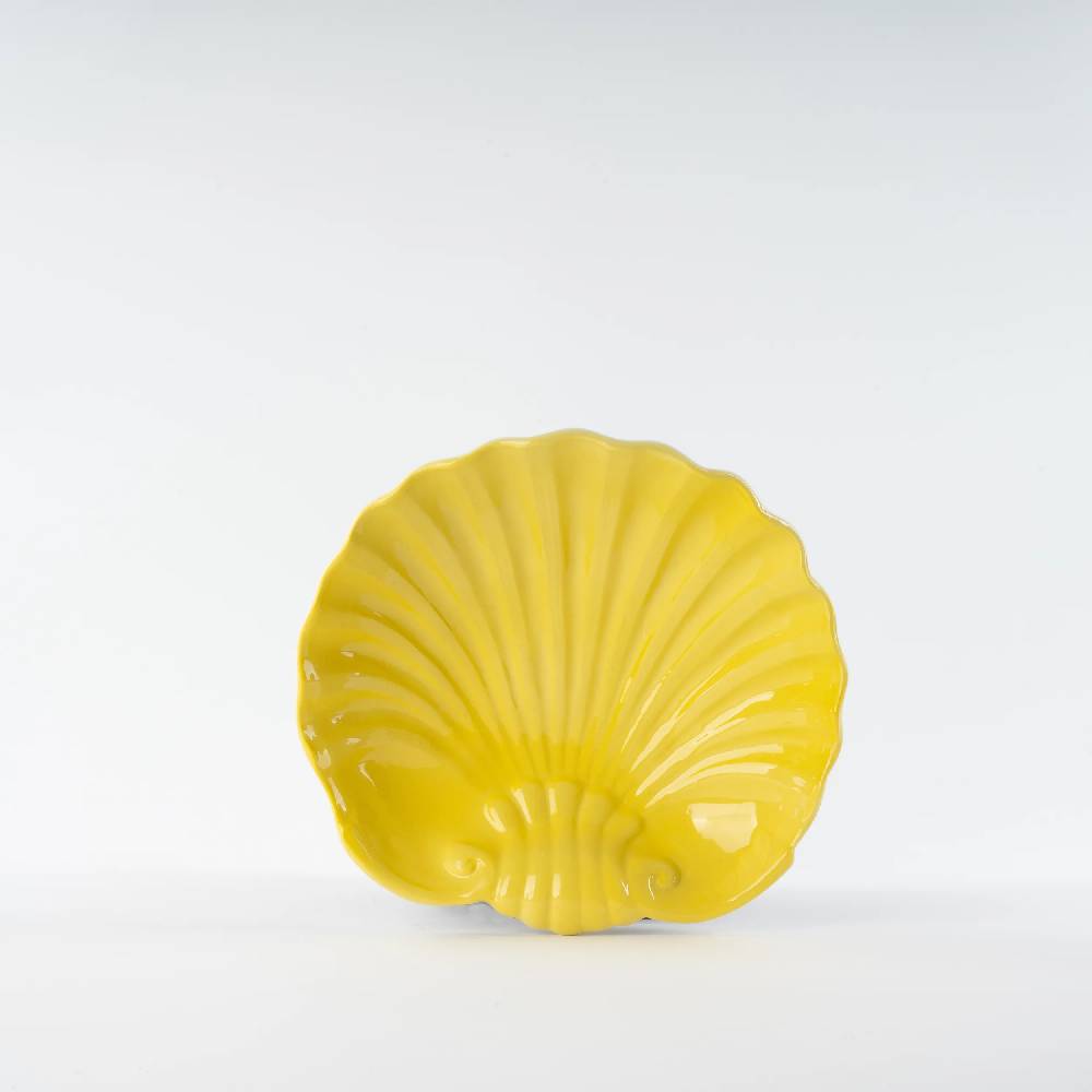 Les Ottomans Shell handpainted ceramic dessert plate