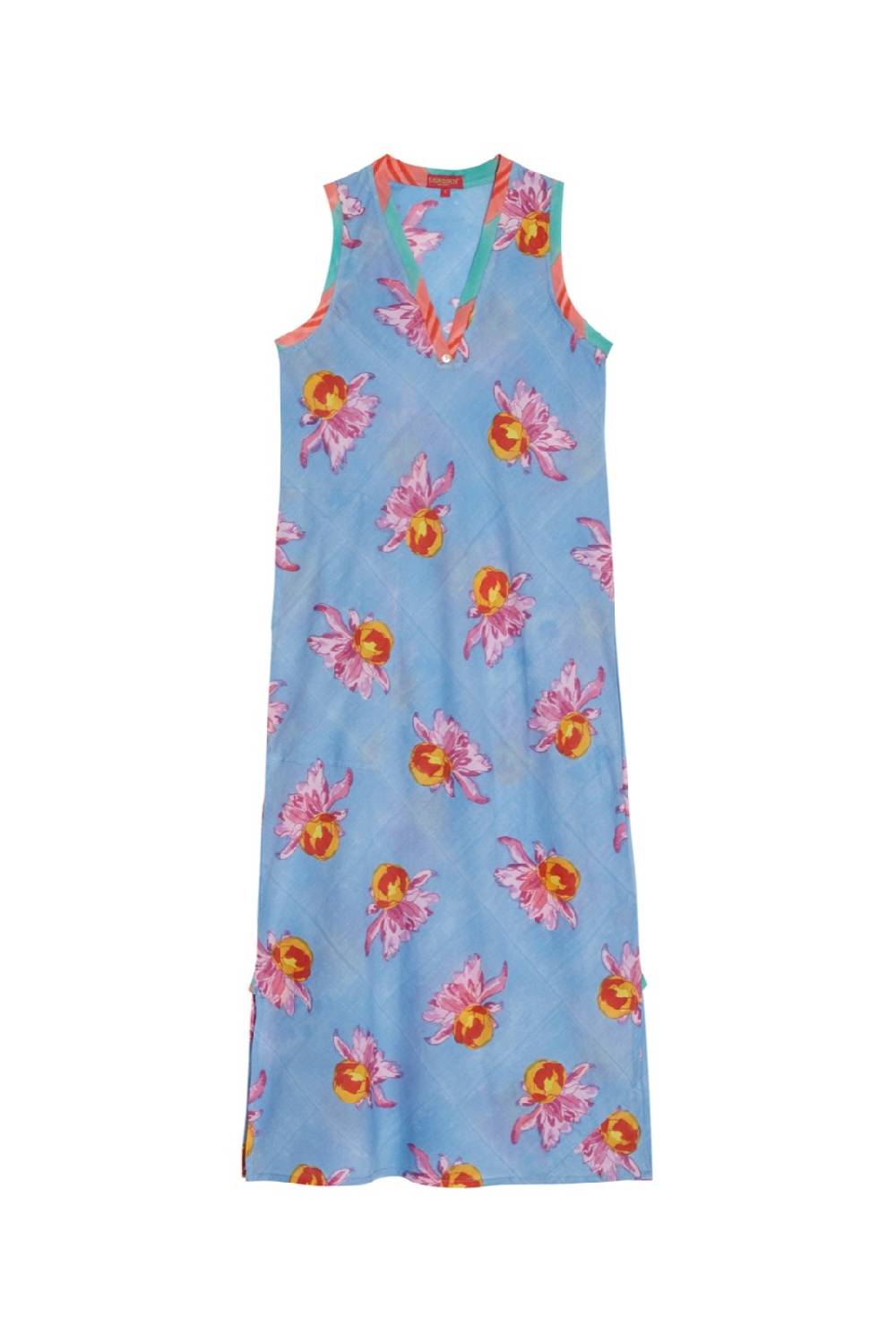 Lisa Corti Abito Cheack Arabesque Flower Light Blue