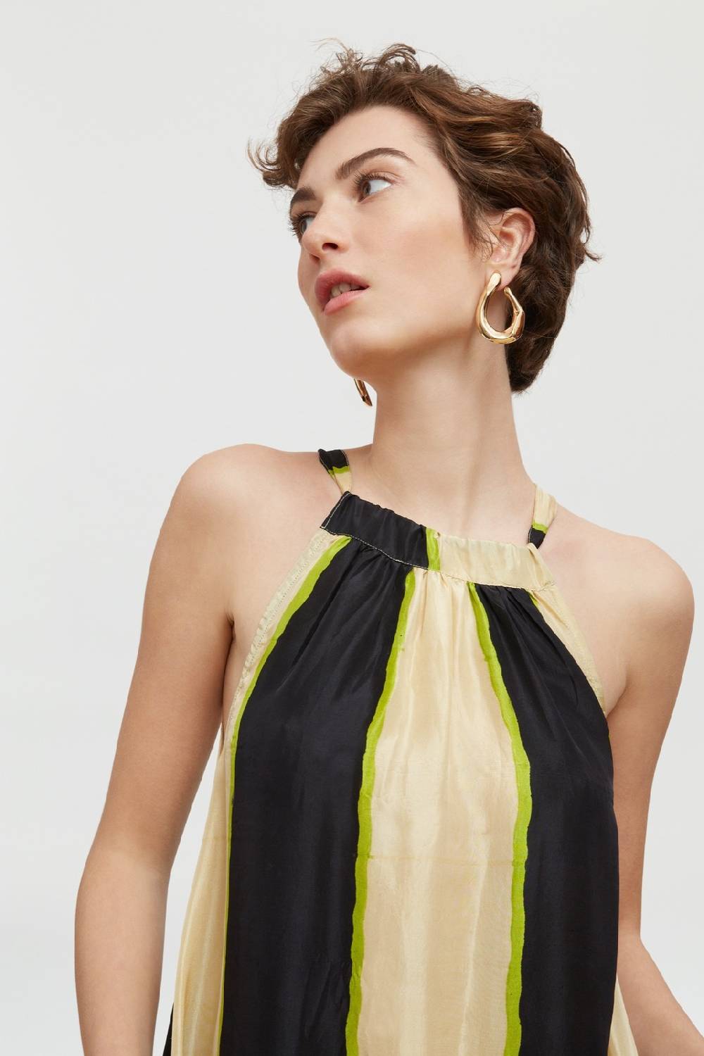 Lisa Corti Abito Parachute Baiadera Stripes Natural