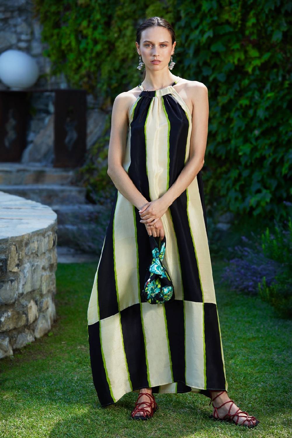 Lisa Corti Abito Parachute Baiadera Stripes Natural